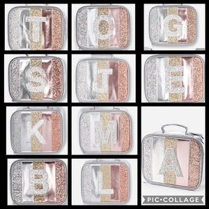NWT Justice Glitter Initial Stripe Lunch Box Tote